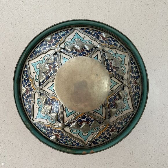 Moroccan Ceramic Bowl with Lid Tajine from Fez Polychrome Fes Naji - Picture 6 of 12